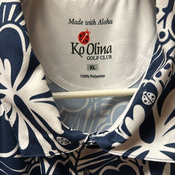Only worn once KoOlina Golf Club Blue Hawaiian Print - Picture 4 of 5